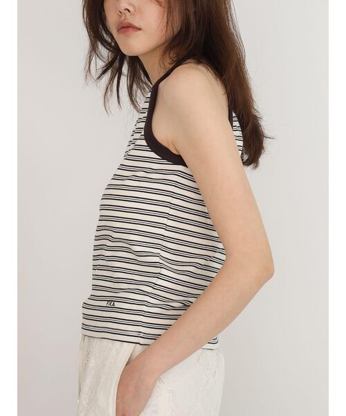 FIKA.（フィーカ）の「American sleeve border tank top（キャミソール・レディース・ブラック/グリーン系その他3/カーキ・FREE）」の19枚目の写真