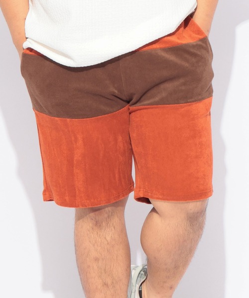 B&T CLUB(ビーティークラブ)の「ショート パンツ パイル ハーフパンツ 短パン メンズ 大きいサイズ ストレッチ 切替配色 パイルショーツ アウトドア レジャー 海 川 夏 B&T CLUB ビーアンドティークラブ(その他パンツ・メンズ・オレンジ/グレー/グリーン・X2(4L~5L)/X1(3L~4L)/X3(6L~7L)/X4(8L~9L))」の3枚目の写真