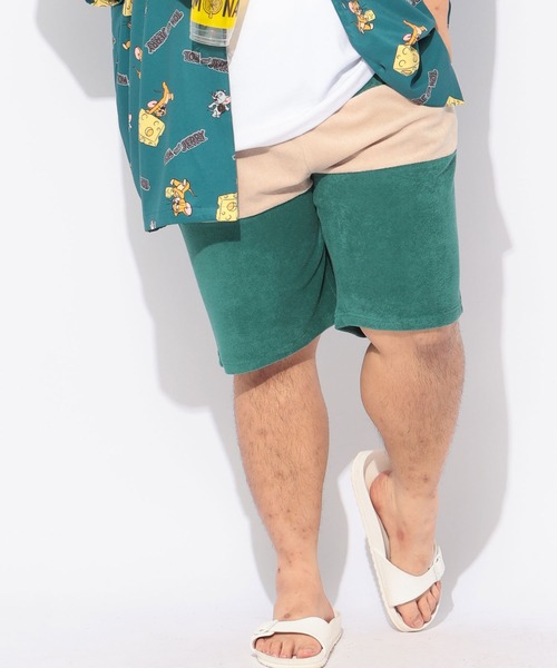 B&T CLUB(ビーティークラブ)の「ショート パンツ パイル ハーフパンツ 短パン メンズ 大きいサイズ ストレッチ 切替配色 パイルショーツ アウトドア レジャー 海 川 夏 B&T CLUB ビーアンドティークラブ(その他パンツ・メンズ・オレンジ/グレー/グリーン・X2(4L~5L)/X1(3L~4L)/X3(6L~7L)/X4(8L~9L))」の4枚目の写真