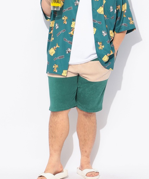 B&T CLUB(ビーティークラブ)の「ショート パンツ パイル ハーフパンツ 短パン メンズ 大きいサイズ ストレッチ 切替配色 パイルショーツ アウトドア レジャー 海 川 夏 B&T CLUB ビーアンドティークラブ(その他パンツ・メンズ・オレンジ/グレー/グリーン・X2(4L~5L)/X1(3L~4L)/X3(6L~7L)/X4(8L~9L))」の7枚目の写真