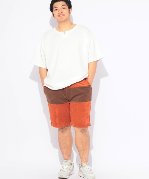 B&T CLUB(ビーティークラブ)の「ショート パンツ パイル ハーフパンツ 短パン メンズ 大きいサイズ ストレッチ 切替配色 パイルショーツ アウトドア レジャー 海 川 夏 B&T CLUB ビーアンドティークラブ(その他パンツ・メンズ・オレンジ/グレー/グリーン・X2(4L~5L)/X1(3L~4L)/X3(6L~7L)/X4(8L~9L))」の12枚目の写真