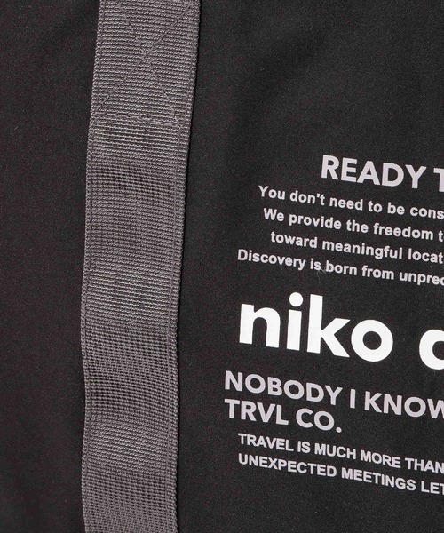 niko and...(ニコアンド)の「ニコロゴキャリーオントートM/容量約54L(トートバッグ・レディース・アイボリー/ブラック・0)」の8枚目の写真
