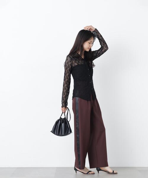 N.(N. Natural Beauty Basic)(エヌエヌナチュラルビューティーベーシック)の「シアーレースシャツ(シャツ/ブラウス・レディース・ブラック/オフホワイト/ラベンダー・フリ-)」の18枚目の写真