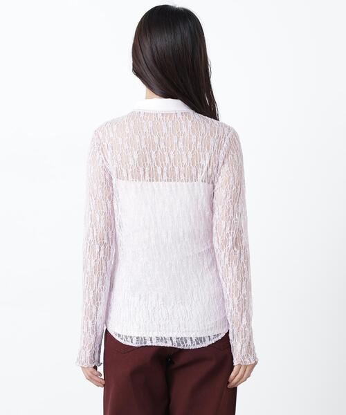 N.(N. Natural Beauty Basic)(エヌエヌナチュラルビューティーベーシック)の「シアーレースシャツ(シャツ/ブラウス・レディース・ブラック/オフホワイト/ラベンダー・フリ-)」の8枚目の写真
