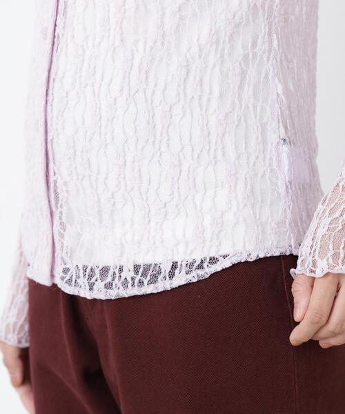 N.(N. Natural Beauty Basic)(エヌエヌナチュラルビューティーベーシック)の「シアーレースシャツ(シャツ/ブラウス・レディース・ブラック/オフホワイト/ラベンダー・フリ-)」の11枚目の写真
