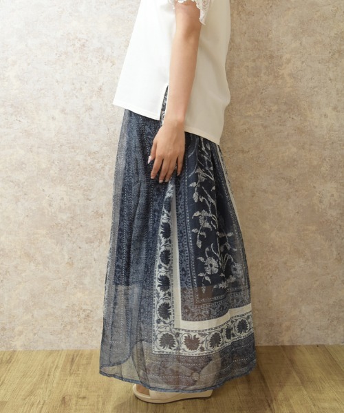 axes femme(アクシーズファム)の「花柄スカート(スカート・レディース・ネイビー/グリーン・FREE)」の20枚目の写真