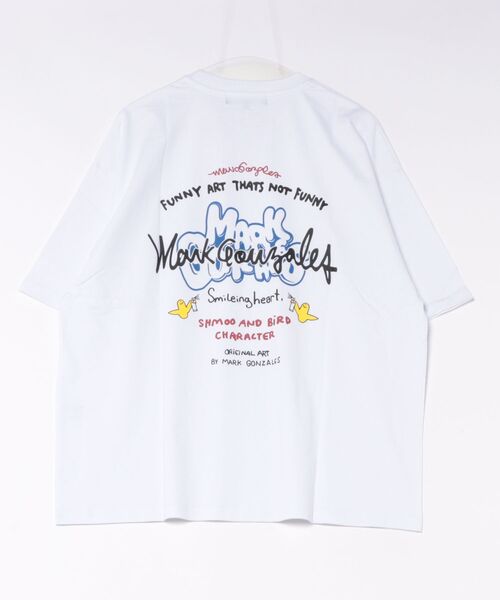 RiNc (リンク)の「【 MARK GONZALES 】 スマイリングハート バックプリント Tシャツ(Tシャツ/カットソー・メンズ・ブラック/ホワイト・L/XL/M)」の3枚目の写真