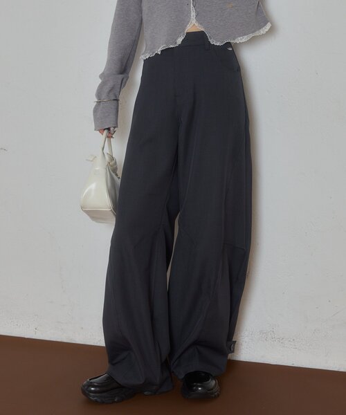 mystic(ミスティック)の「【4サイズ展開】バレルスラックス(その他パンツ・レディース・チャコールグレー/アイボリー/ブラウン・2/1/0/SHORT)」の17枚目の写真
