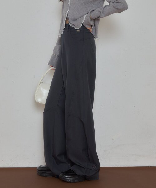 mystic(ミスティック)の「【4サイズ展開】バレルスラックス(その他パンツ・レディース・チャコールグレー/アイボリー/ブラウン・2/1/0/SHORT)」の21枚目の写真