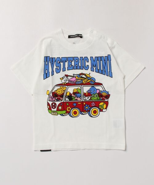 HYSTERIC MINI(ヒステリックミニ)の「A DRIVE WITH HYS MINI BAND WAGON 半袖Tシャツ(Tシャツ/カットソー・キッズ・ホワイト/レモンイエロー/ライトピンク・90)」の1枚目の写真