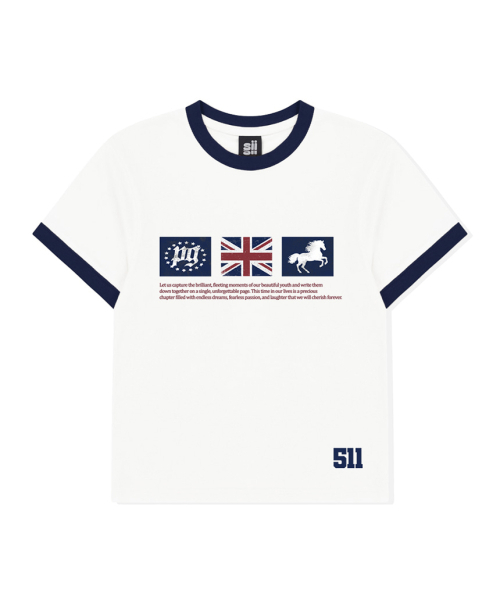 PAGESIISII(ページシシ)の「PGスタープリントリンガー半袖Tシャツネイビー(Tシャツ/カットソー・レディース・その他・MEDIUM)」の2枚目の写真