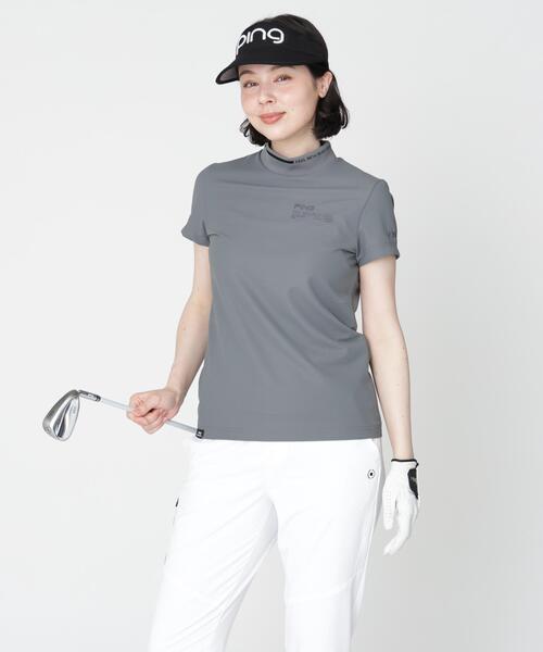 PING(ピン)の「【PING APPAREL】ワッフルロゴジャカード衿半袖ハイネックシャツ (LADIES)(Tシャツ/カットソー・レディース・ホワイト/グレー/ブラック・L/M/S/LL)」の3枚目の写真