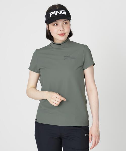 PING(ピン)の「【PING APPAREL】ワッフルロゴジャカード衿半袖ハイネックシャツ (LADIES)(Tシャツ/カットソー・レディース・ホワイト/グレー/ブラック・L/M/S/LL)」の4枚目の写真