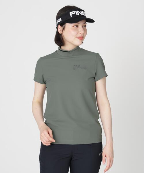 PING(ピン)の「【PING APPAREL】ワッフルロゴジャカード衿半袖ハイネックシャツ (LADIES)(Tシャツ/カットソー・レディース・ホワイト/グレー/ブラック・L/M/S/LL)」の5枚目の写真