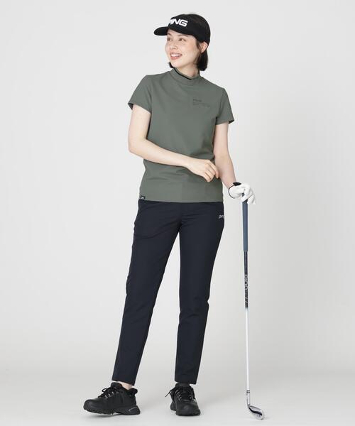 PING(ピン)の「【PING APPAREL】ワッフルロゴジャカード衿半袖ハイネックシャツ (LADIES)(Tシャツ/カットソー・レディース・ホワイト/グレー/ブラック・L/M/S/LL)」の7枚目の写真