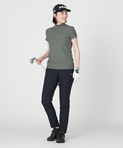 PING(ピン)の「【PING APPAREL】ワッフルロゴジャカード衿半袖ハイネックシャツ (LADIES)(Tシャツ/カットソー・レディース・ホワイト/グレー/ブラック・L/M/S/LL)」の8枚目の写真
