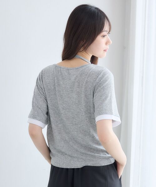 RETRO GIRL(レトロガール)の「フェイクレイヤード半袖カットソー(Tシャツ/カットソー・レディース・ライトグレー/ブルー/ブラウン・FREE)」の10枚目の写真