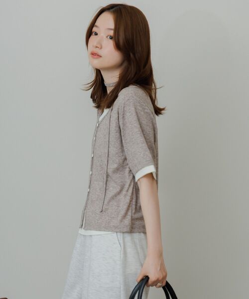 RETRO GIRL(レトロガール)の「フェイクレイヤード半袖カットソー(Tシャツ/カットソー・レディース・ライトグレー/ブルー/ブラウン・FREE)」の22枚目の写真