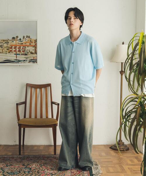 SENSE OF PLACE by URBAN RESEARCH(センスオブプレイスバイアーバンリサーチ)の「ヴィンテージライクデニムワイドパンツ(デニムパンツ・メンズ・ワンウォッシュ/インディゴブルー/アイボリー/ブラック・X-LARGE/LARGE/MEDIUM)」の18枚目の写真