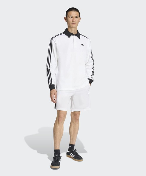 adidas（アディダス）の「スリーストライプス ラグビー 長袖ポロ / アディダスオリジナルス adidas Originals（ポロシャツ・メンズ・ホワイト・X-LARGE/SMALL/MEDIUM/XX-LARGE/3XL/LARGE/X-SMALL）」の5枚目の写真