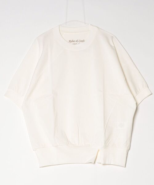 ROBES&CONFECTIONS(ローブスコンフェクションズ)の「Robes&Confections/ローブス&コンフェクションズ/サンホアキンコットンダブルヤーン天竺SSカットソーH(Tシャツ/カットソー・レディース・ブラック/エンジ/ホワイト系2・3)」の2枚目の写真