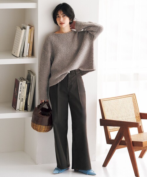 UNFILO(アンフィーロ)の「【一部店舗限定】UNFILO DENIM タックワイド(デニムパンツ・レディース・グレー系3/スカイブルー系1・X-LARGE)」の1枚目の写真