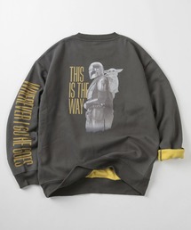【71】【STAR WARS /スター・ウォーズ】マンダロリアン＆グローグー 裏配色 クルーネック スウェット/オーバーサイズ/映画/MOVIE/ユニセックス/レディース/メンズ