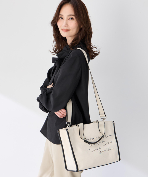 A/C DESIGN BY ALPHA CUBIC(エーシーデザインバイアルファキュービック)の「【藤井桜子さんコラボ】メッセージプリントトートバッグ(トートバッグ・レディース・オフホワイト・フリー)」の12枚目の写真