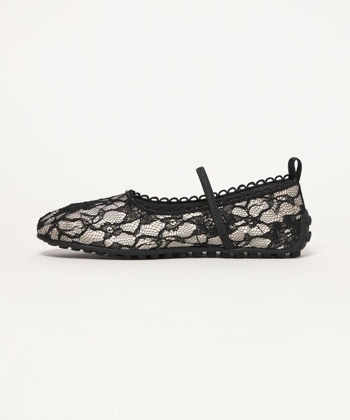 SY UNITED ARROWS(シーユナイテッドアローズ)の「<SY>レースバレエ フラット20↑(バレエシューズ・レディース・ベージュ/ブラック・22.5cm/23cm/23.5cm/24cm/24.5cm/25cm)」の1枚目の写真
