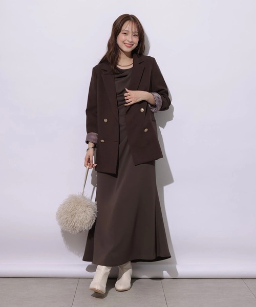 Mystrada(マイストラーダ)の「長袖ドレープワンピース(ワンピース・レディース・ブラウン/ベージュ系その他・38/36/34)」の13枚目の写真