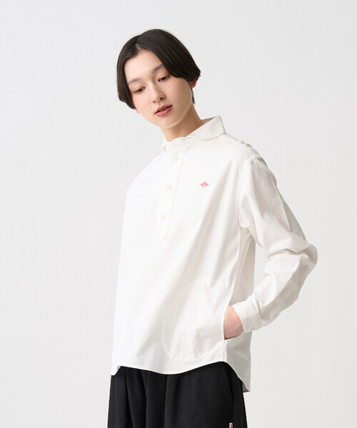 DANTON(ダントン)の「Women's Oxford Round Collar Pullover Shirt(シャツ/ブラウス・レディース・ホワイト/オフホワイト・36/38/34)」の4枚目の写真