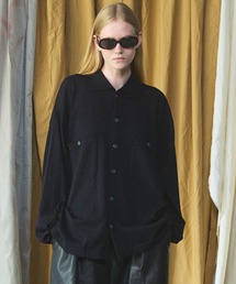 《UNISEX》ダブルポケットプライムオーバーミリタリーニットシャツ/Double Pocket Prime-Over Military Knit Shirt【MAISON SPECIAL/メゾンスペシャル】