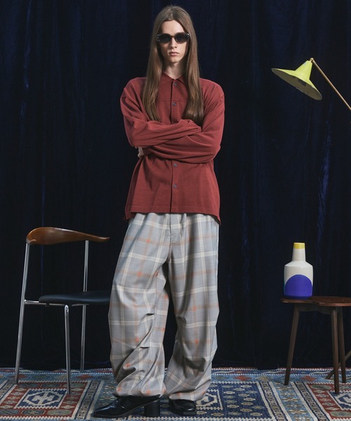 MAISON SPECIAL（メゾンスペシャル）の「《UNISEX》ダブルポケットプライムオーバーミリタリーニットシャツ/Double Pocket Prime-Over Military Knit Shirt【MAISON SPECIAL/メゾンスペシャル】（カーディガン/ボレロ・メンズ・バーガンディー/ブラック/グリーン・0/1/2）」の4枚目の写真