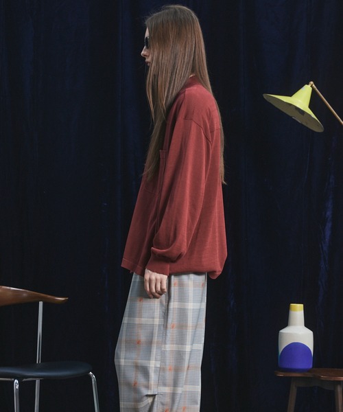 MAISON SPECIAL（メゾンスペシャル）の「《UNISEX》ダブルポケットプライムオーバーミリタリーニットシャツ/Double Pocket Prime-Over Military Knit Shirt【MAISON SPECIAL/メゾンスペシャル】（カーディガン/ボレロ・メンズ・バーガンディー/ブラック/グリーン・0/1/2）」の8枚目の写真