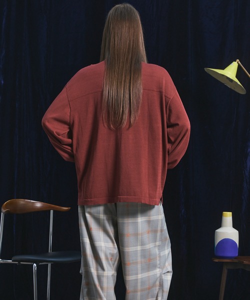 MAISON SPECIAL（メゾンスペシャル）の「《UNISEX》ダブルポケットプライムオーバーミリタリーニットシャツ/Double Pocket Prime-Over Military Knit Shirt【MAISON SPECIAL/メゾンスペシャル】（カーディガン/ボレロ・メンズ・バーガンディー/ブラック/グリーン・0/1/2）」の9枚目の写真