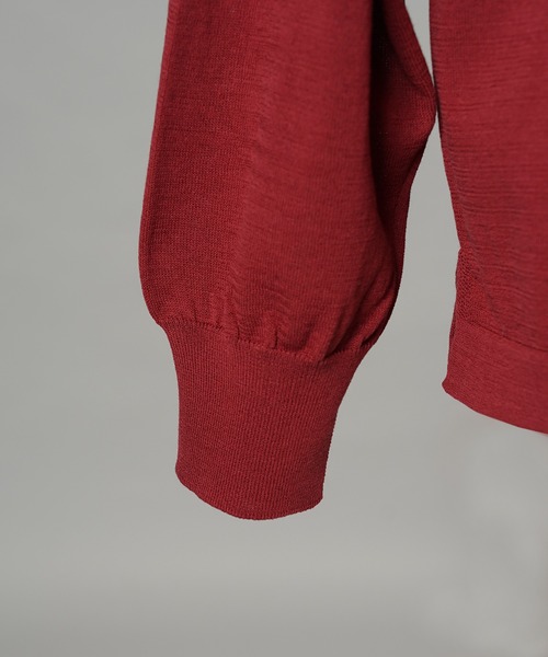 MAISON SPECIAL（メゾンスペシャル）の「《UNISEX》ダブルポケットプライムオーバーミリタリーニットシャツ/Double Pocket Prime-Over Military Knit Shirt【MAISON SPECIAL/メゾンスペシャル】（カーディガン/ボレロ・メンズ・バーガンディー/ブラック/グリーン・0/1/2）」の14枚目の写真