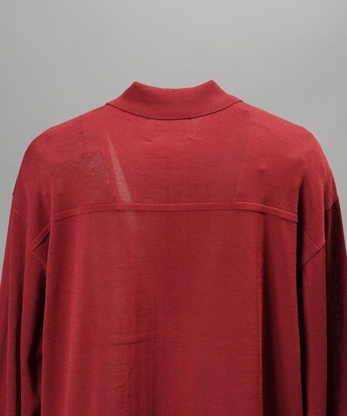 MAISON SPECIAL（メゾンスペシャル）の「《UNISEX》ダブルポケットプライムオーバーミリタリーニットシャツ/Double Pocket Prime-Over Military Knit Shirt【MAISON SPECIAL/メゾンスペシャル】（カーディガン/ボレロ・メンズ・バーガンディー/ブラック/グリーン・0/1/2）」の16枚目の写真