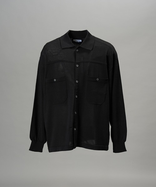 MAISON SPECIAL（メゾンスペシャル）の「《UNISEX》ダブルポケットプライムオーバーミリタリーニットシャツ/Double Pocket Prime-Over Military Knit Shirt【MAISON SPECIAL/メゾンスペシャル】（カーディガン/ボレロ・メンズ・バーガンディー/ブラック/グリーン・0/1/2）」の18枚目の写真