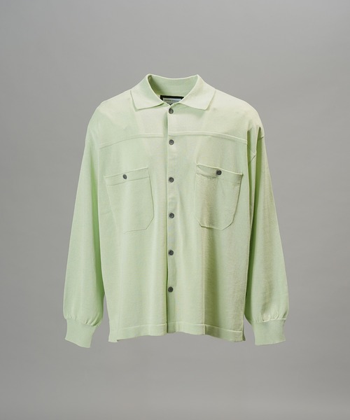 MAISON SPECIAL（メゾンスペシャル）の「《UNISEX》ダブルポケットプライムオーバーミリタリーニットシャツ/Double Pocket Prime-Over Military Knit Shirt【MAISON SPECIAL/メゾンスペシャル】（カーディガン/ボレロ・メンズ・バーガンディー/ブラック/グリーン・0/1/2）」の17枚目の写真