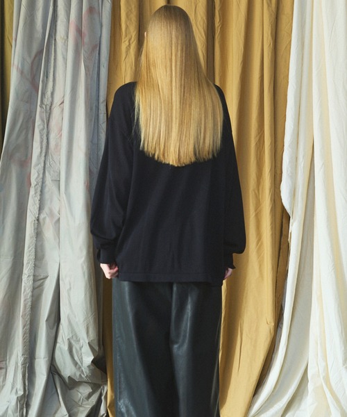 MAISON SPECIAL（メゾンスペシャル）の「《UNISEX》ダブルポケットプライムオーバーミリタリーニットシャツ/Double Pocket Prime-Over Military Knit Shirt【MAISON SPECIAL/メゾンスペシャル】（カーディガン/ボレロ・メンズ・バーガンディー/ブラック/グリーン・0/1/2）」の19枚目の写真