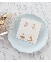 【なつ房】星×月(G) ピアス(MA)