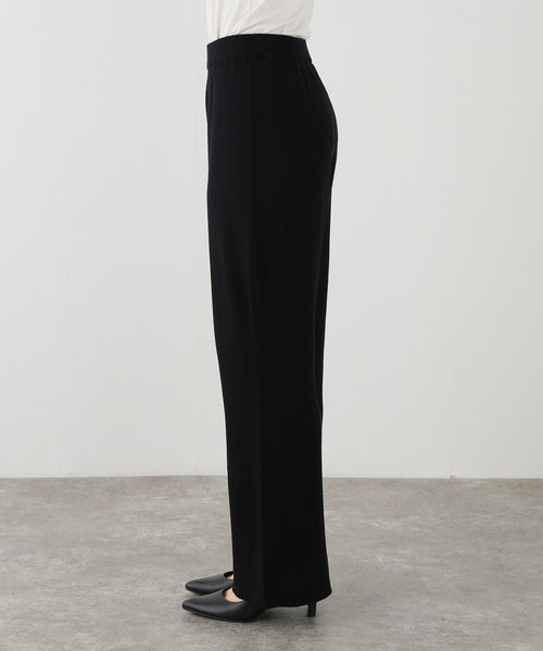 La TOTALITE(ラトータリテ)の「【洗える】リブニットパンツ(その他パンツ・レディース・チャコールグレー/ブラック・FREE)」の4枚目の写真