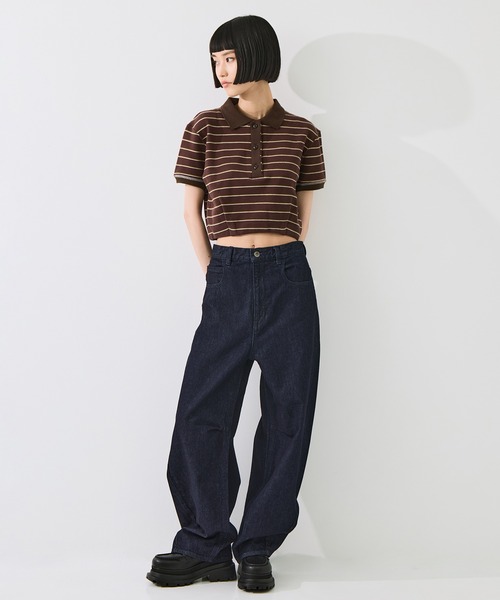STUDIOUS(ステュディオス)の「【STUDIOUS/ステュディオス】Damaged Barrel Leg Jeans/ダメージバレルレッグジーンズ/美脚デニム/小尻効果(デニムパンツ・レディース・インディゴブルー・2/1)」の2枚目の写真