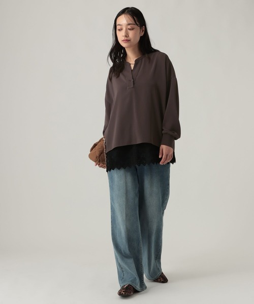 Elura(エルーラ)の「【ON/OFFで着まわせる】バックサテンスキッパーブラウス/1071893(シャツ/ブラウス・レディース・ブラウン/ブラック/ホワイト・FREE)」の19枚目の写真