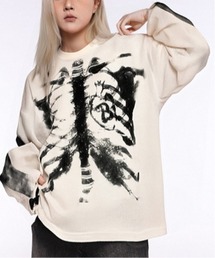 ”旬なワッフル” X-RAYスケルトン グラフィックプリント ワッフルロンT/GLFS
