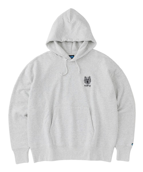 KAVU(カブー)の「KAVU/カブー OP Parka Bear/ワンポイント パーカー ベア(パーカー・メンズ・ライトグレー/ベージュ/ブラック・SMALL/LARGE/MEDIUM)」の1枚目の写真