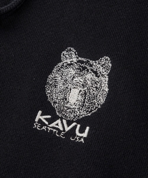 KAVU(カブー)の「KAVU/カブー OP Parka Bear/ワンポイント パーカー ベア(パーカー・メンズ・ライトグレー/ベージュ/ブラック・SMALL/LARGE/MEDIUM)」の5枚目の写真