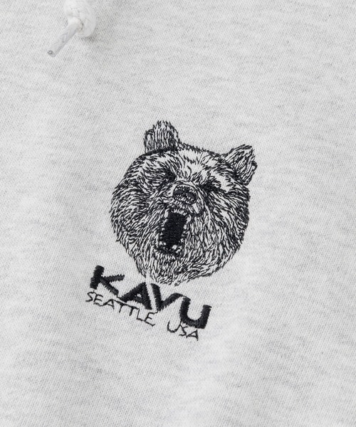 KAVU(カブー)の「KAVU/カブー OP Parka Bear/ワンポイント パーカー ベア(パーカー・メンズ・ライトグレー/ベージュ/ブラック・SMALL/LARGE/MEDIUM)」の8枚目の写真