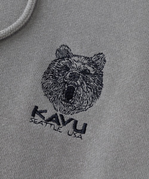 KAVU(カブー)の「KAVU/カブー OP Parka Bear/ワンポイント パーカー ベア(パーカー・メンズ・ライトグレー/ベージュ/ブラック・SMALL/LARGE/MEDIUM)」の12枚目の写真