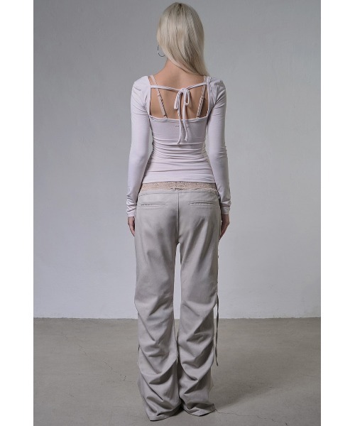 FANCY CLUB（ファンシークラブ）の「A'GEM/9 × .kom 『FANCY CLUB/ファンシークラブ』LACE LAYERED LONG SLEEVE/レースレイヤードロングスリーブカットソー（Tシャツ/カットソー・レディース・アイボリー/ブラック/パープル・FREE）」の22枚目の写真